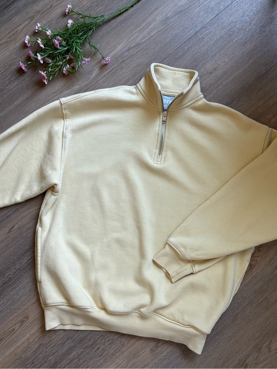 TNA Tops - TNA Mega Quarter-Zip Soft Yellow Pullover Sweatshirt